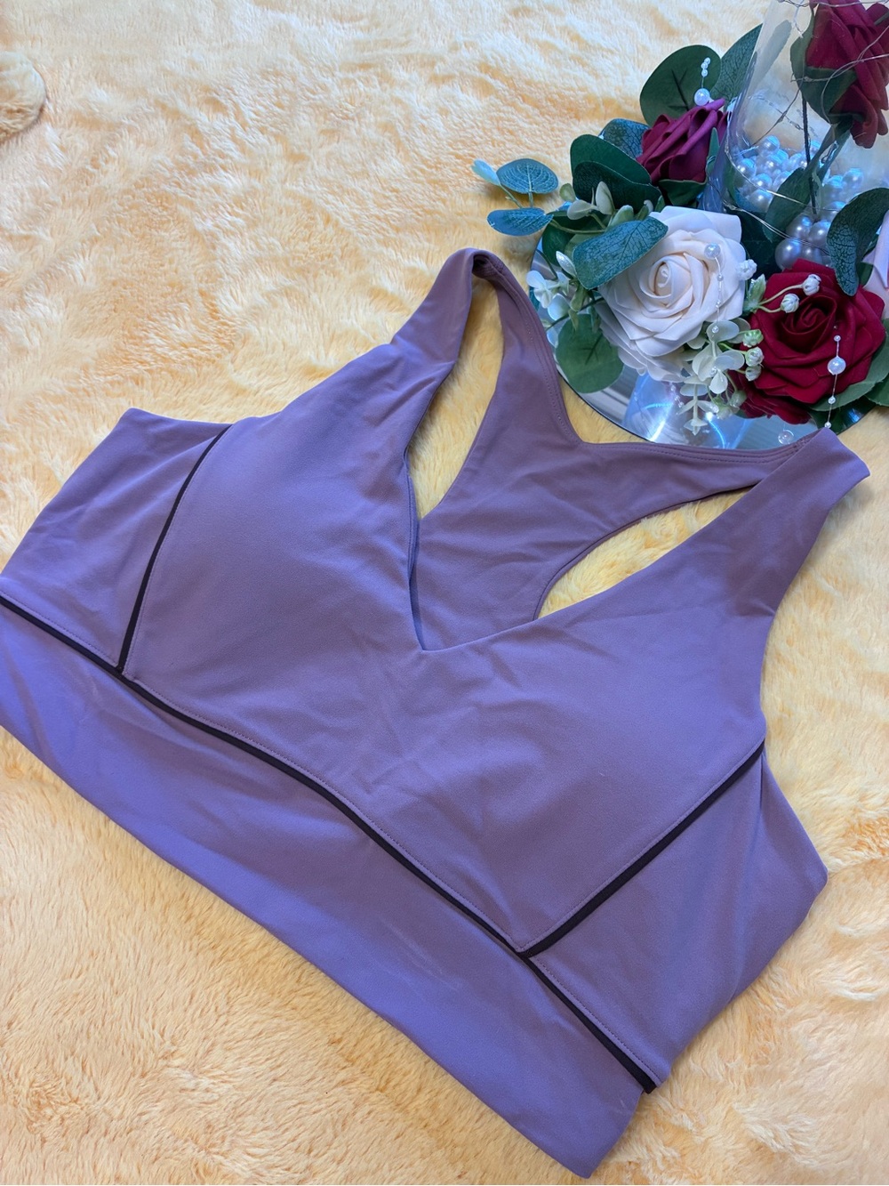 Zella Studio Luxe Piped Sports Bra Rose Color